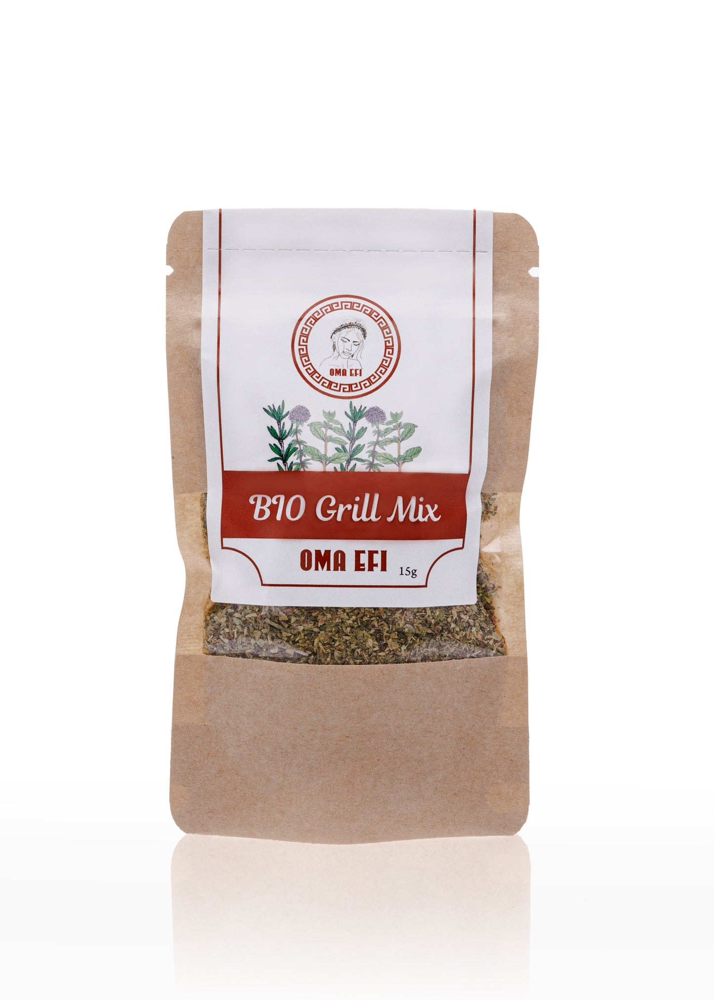 Bio Kräuter Paket mit Lorbeer, grüner Basilikum, Chili und ein Grill mix