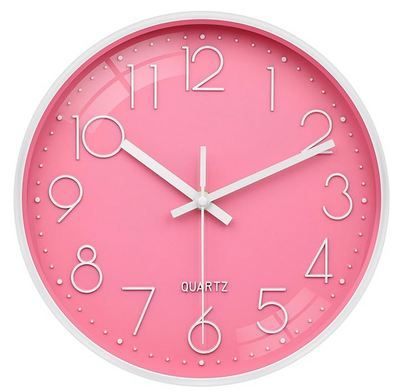 Wanduhr Rund Rosa