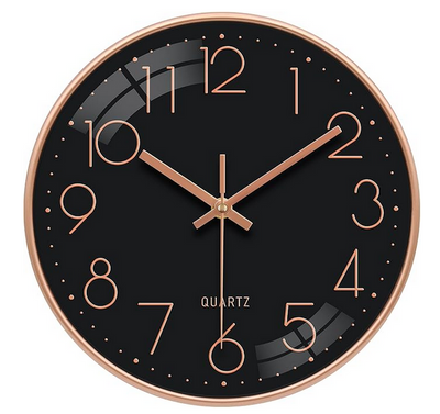 Wanduhr Rund Schwarz